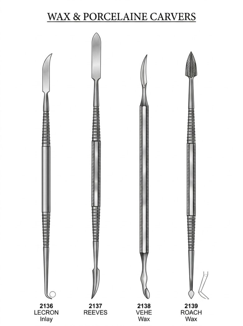 Instruments pour cire, porcelaine et ciment