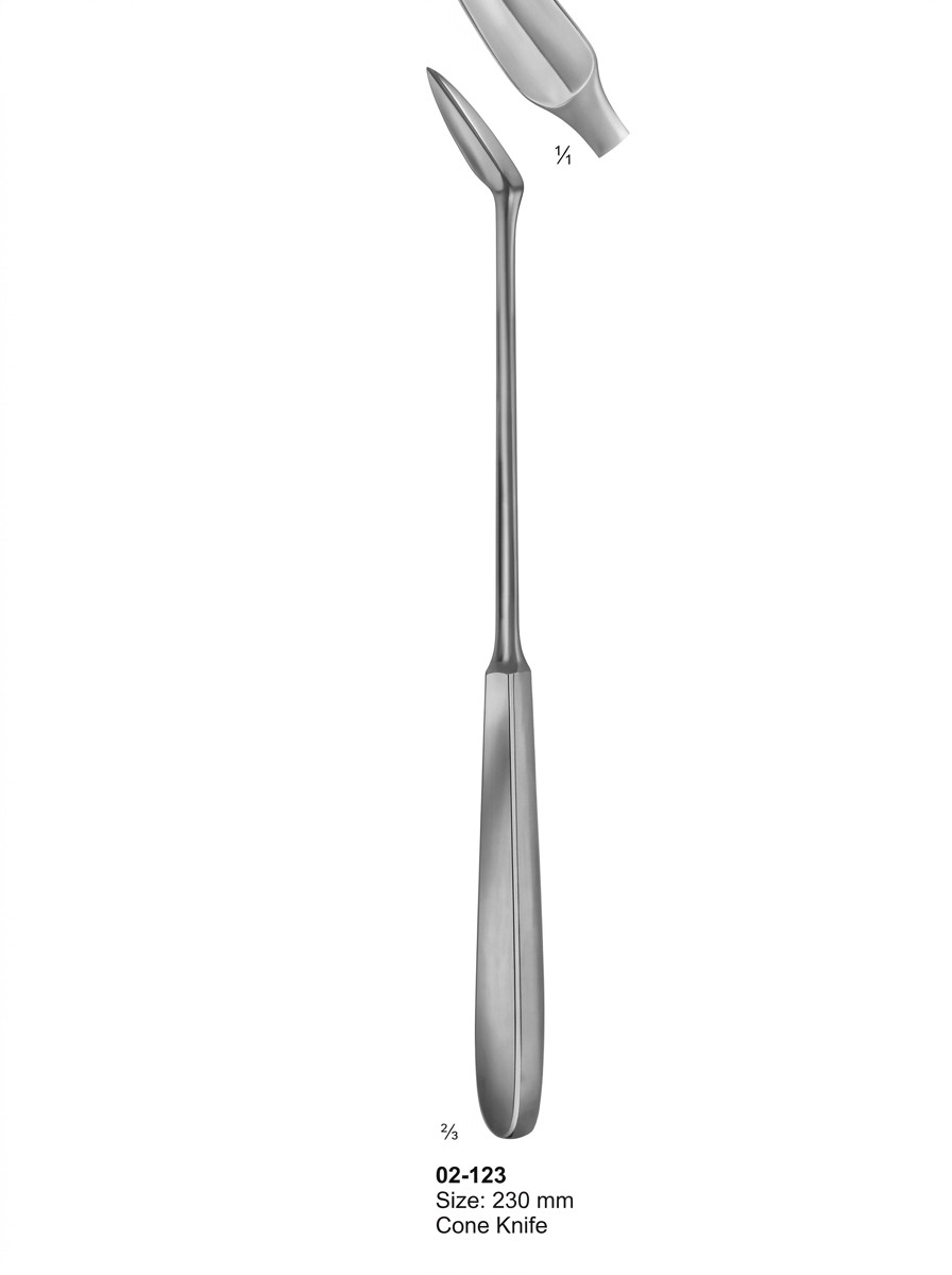 02-123 Cone Knives Myomatome Trigeminal and Tonsil Knives
