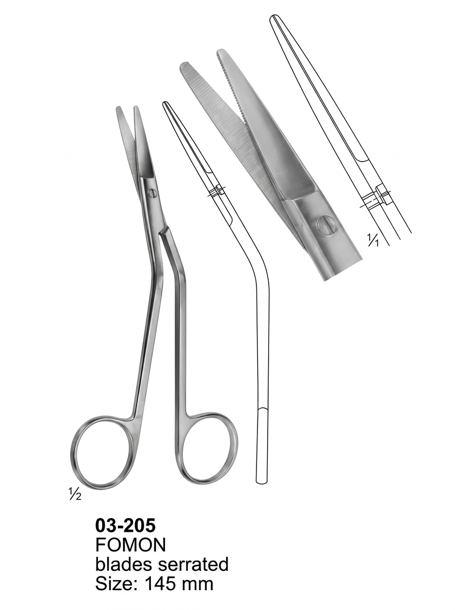 03-205 FOMON Delicate Nasal and Tonsil Scissors