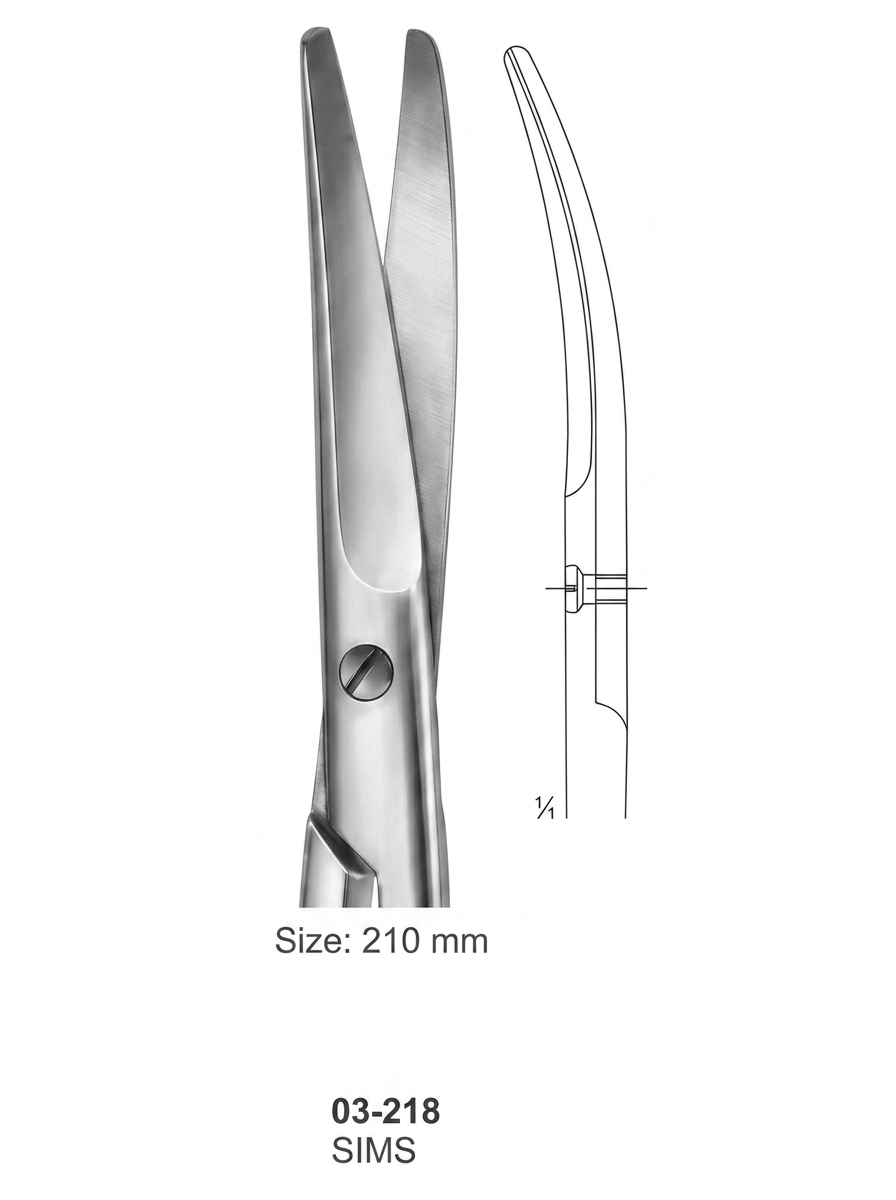 SIMS Scissors for deep operations and for Gynaecology