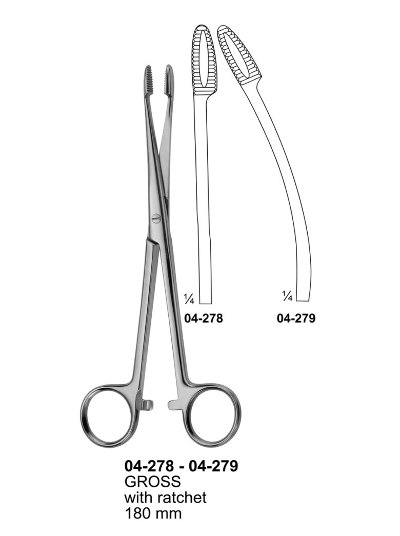 04-278-04-279 GROSS with ratchet Sponge and Dressing Forceps