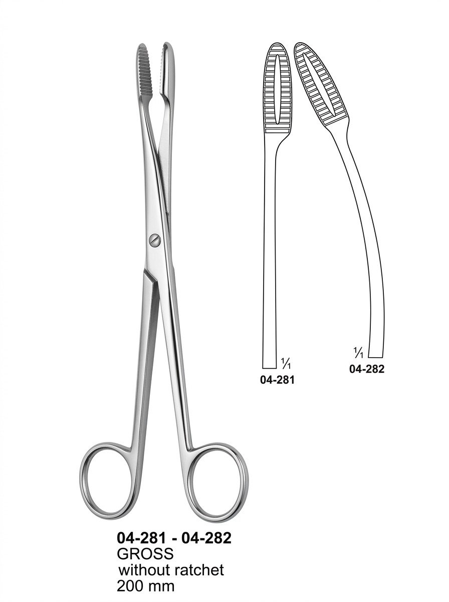 04-281-04-282 GROSS without ratchet Sponge and Dressing Forceps