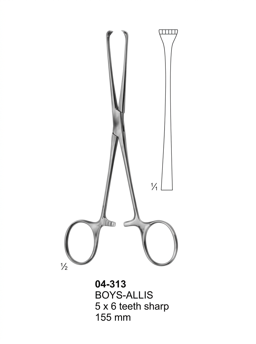 BOYS ALLIS Artery Traction and Tissue Grasping Forceps