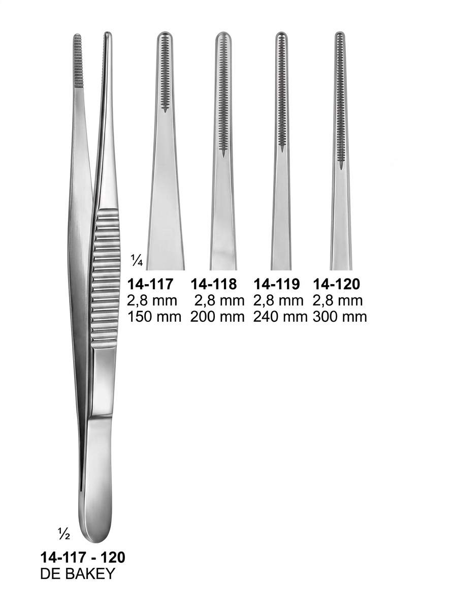 14-11-7-120 14 117 120 DE BAKEY ATRAUMATA Forceps