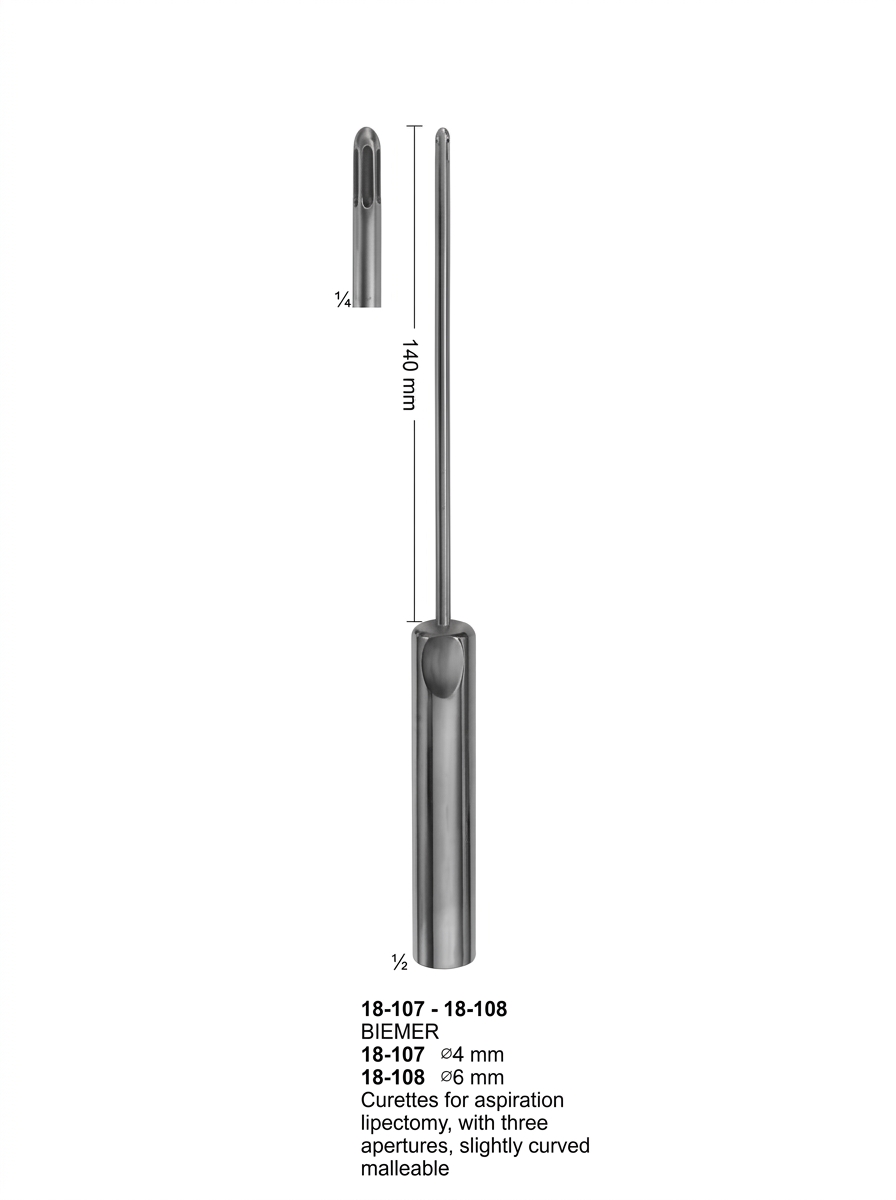 18-10-7-108 18 107 108 Vacuum Curettes for Aspiration Lipectomy