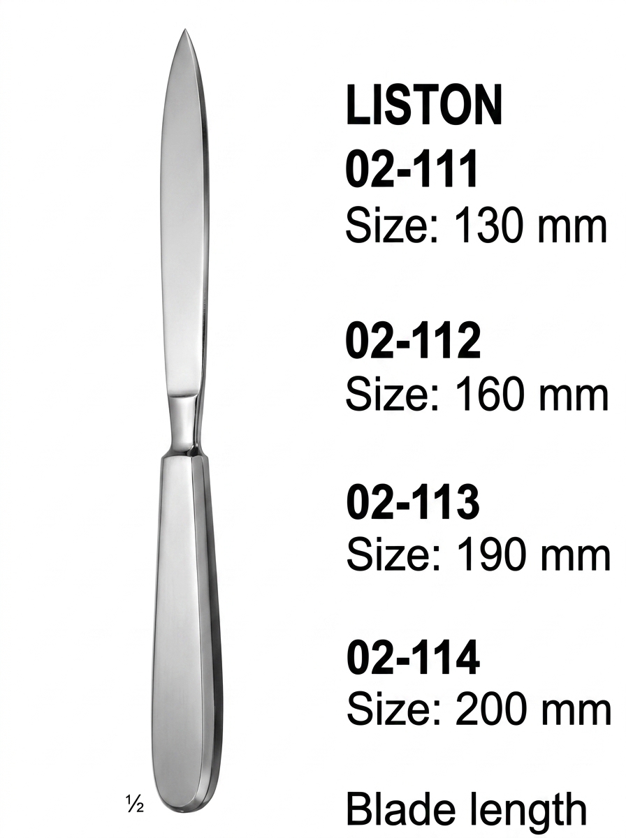 LISTON Amputating Knives Cartilage Knives and Autopsy Knives