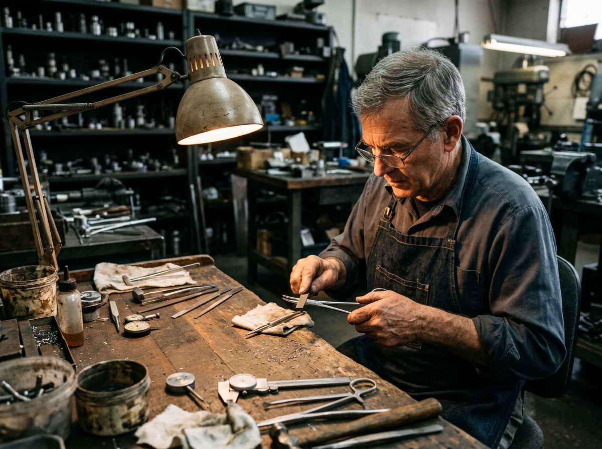 Artisan Toolmaker Crafting Surgical Instruments